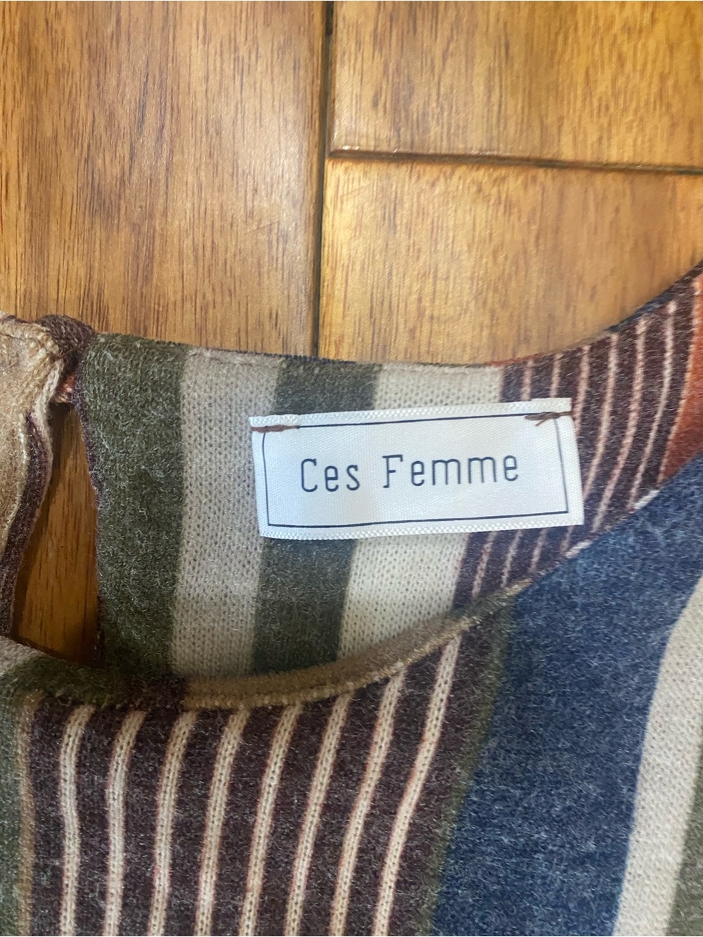 Ces Femme Striped Top in Blue, Olive, Rust, Cream - Picture 2 of 7